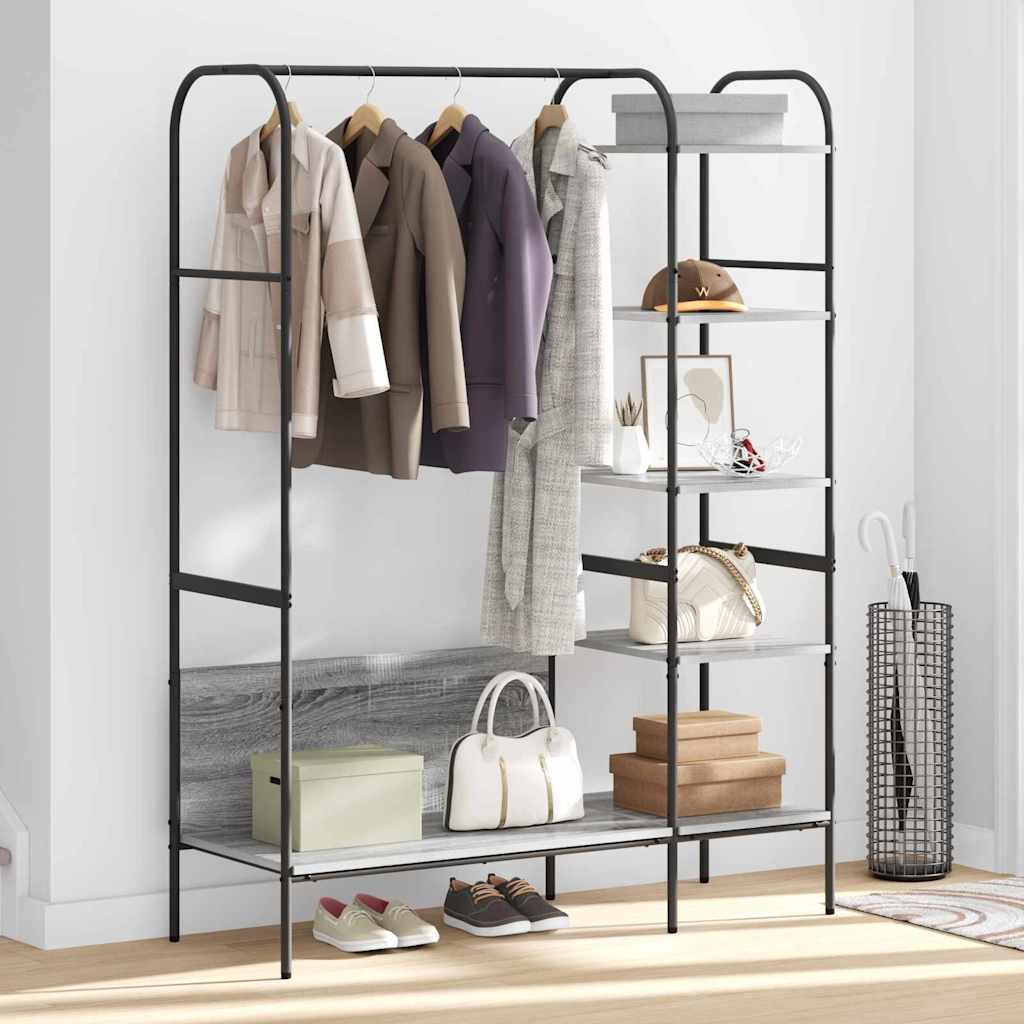 Suporte para roupas cinzeto 120 x 44 x 160 cm