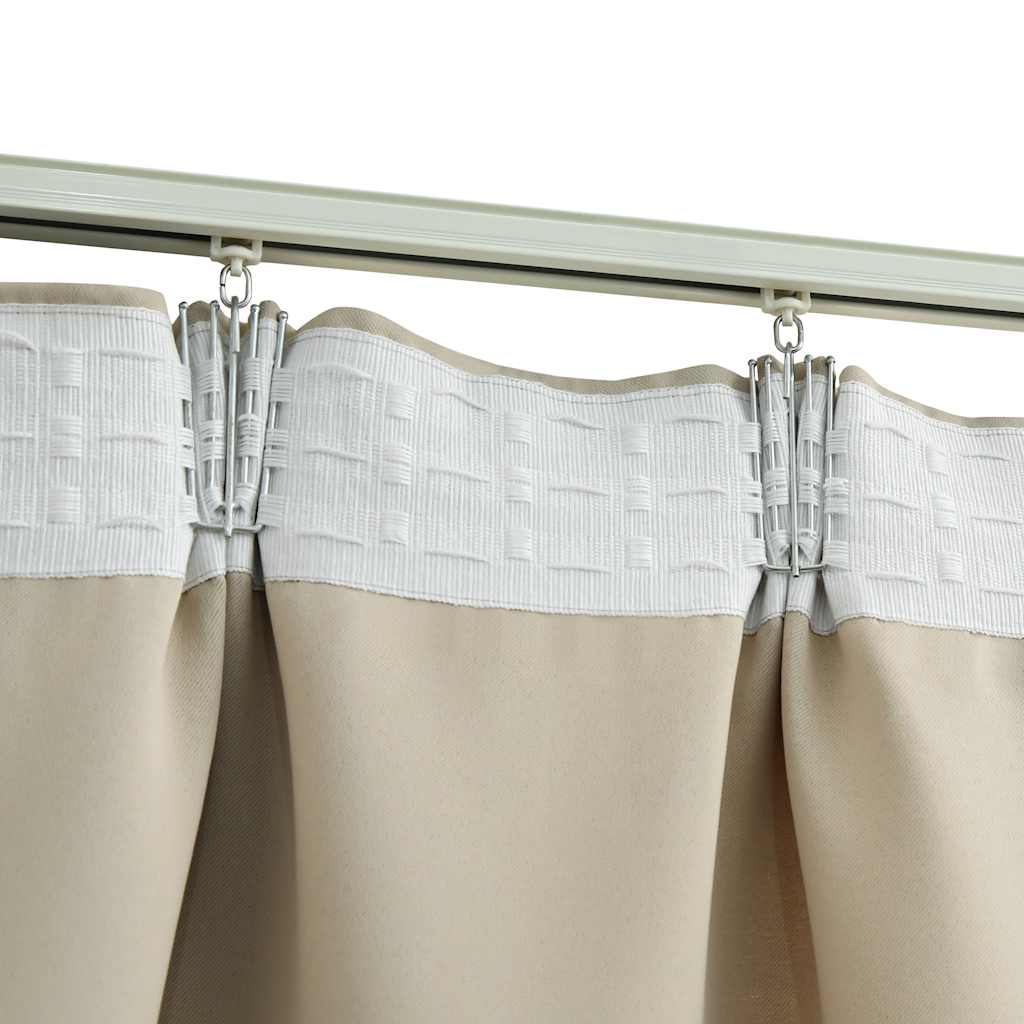 Cortinas blackout com ganchos 2 pcs 140x245 cm bege