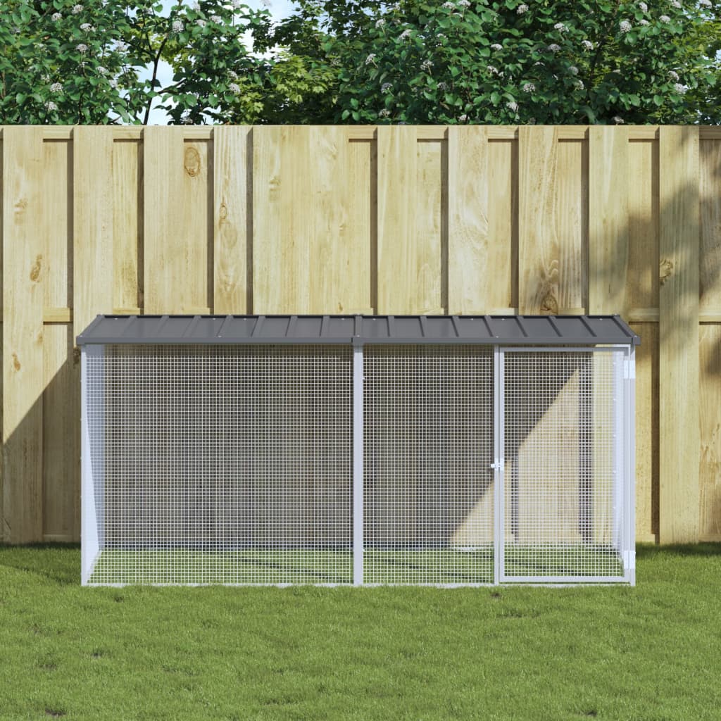 Gaiola para galinhas com teto antracite 203x98x90 cm aço galvanizado