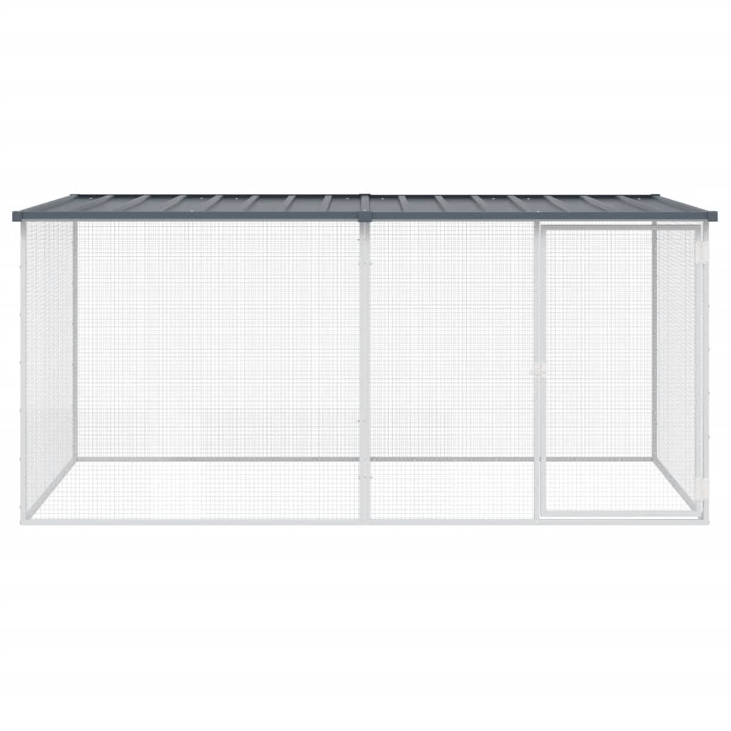 Gaiola para galinhas com teto antracite 203x98x90 cm aço galvanizado