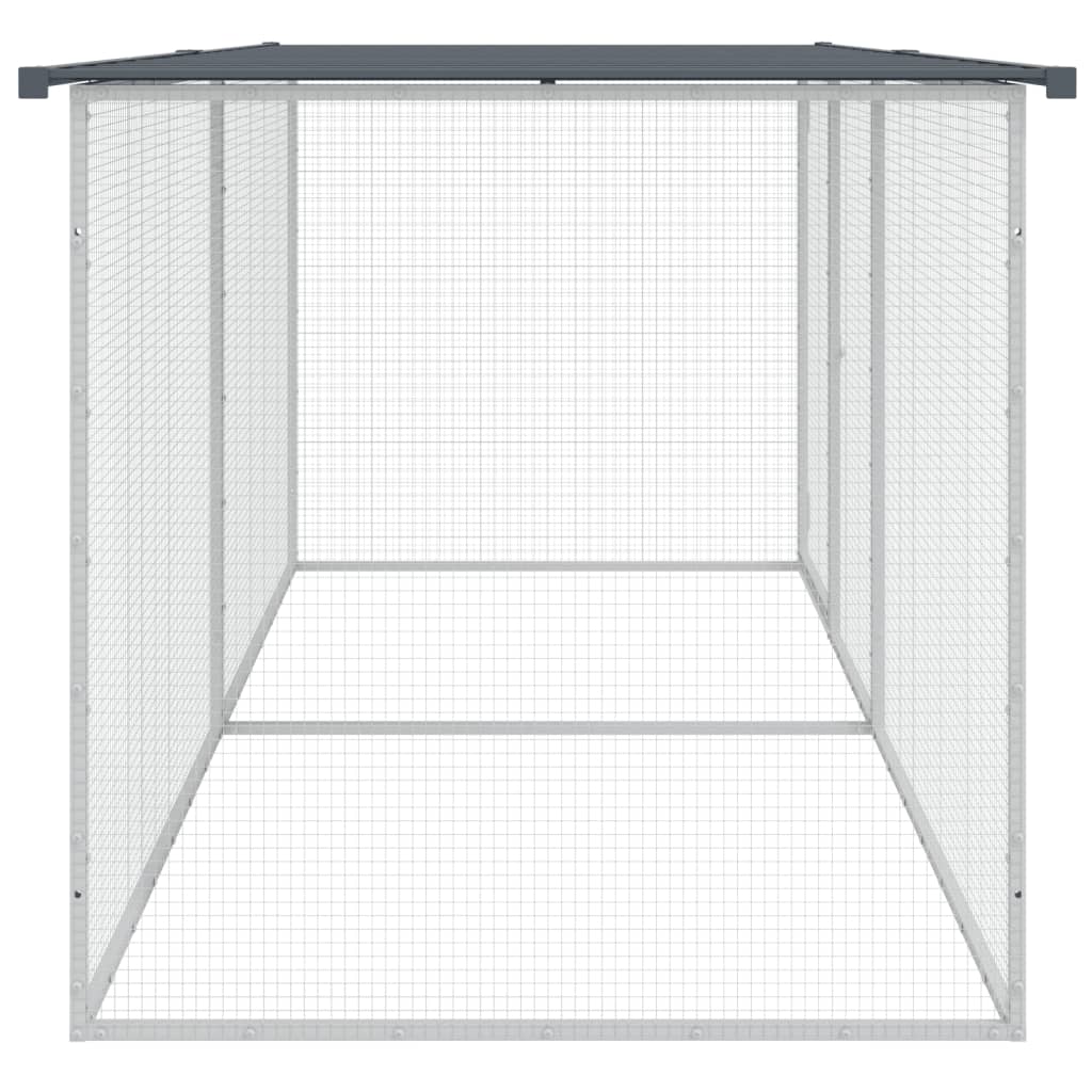 Gaiola para galinhas com teto antracite 203x98x90 cm aço galvanizado