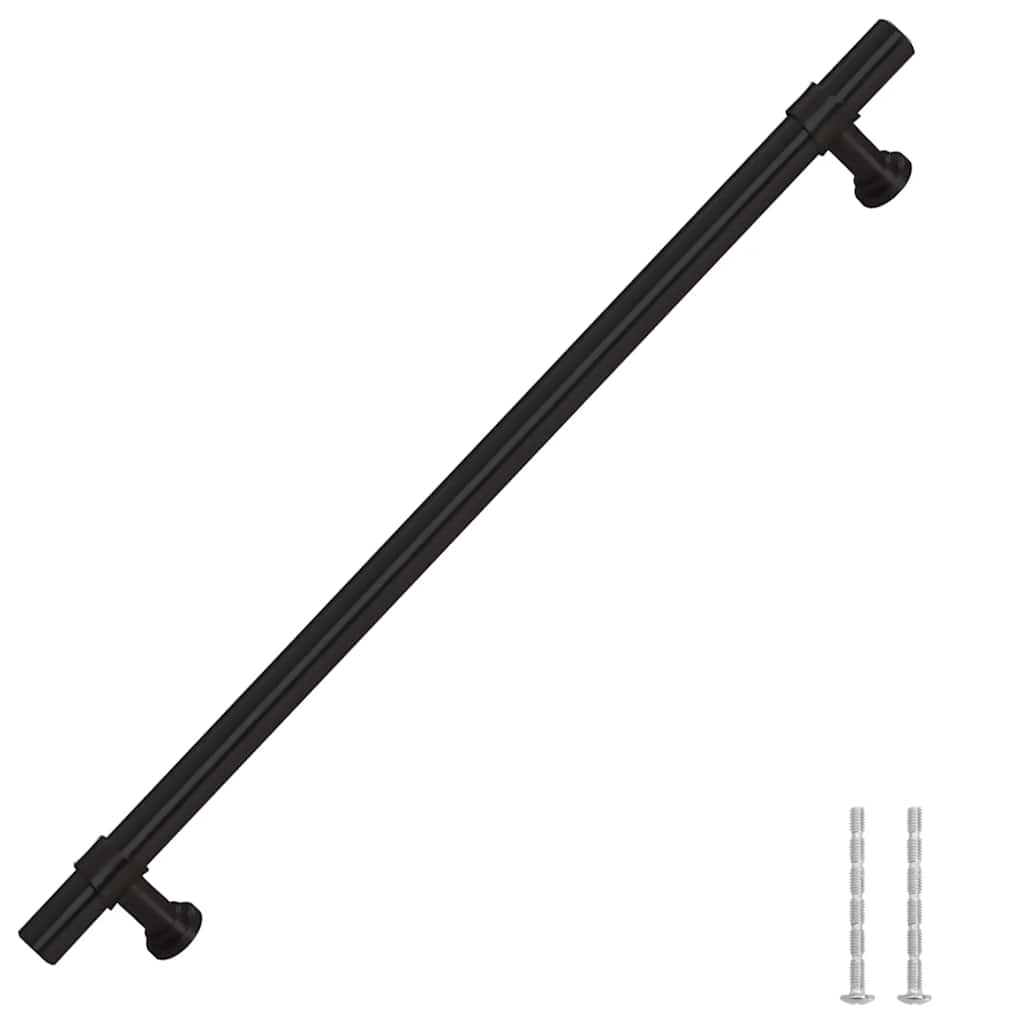 Puxadores para móveis 5 pcs 224 mm aço inoxidável preto