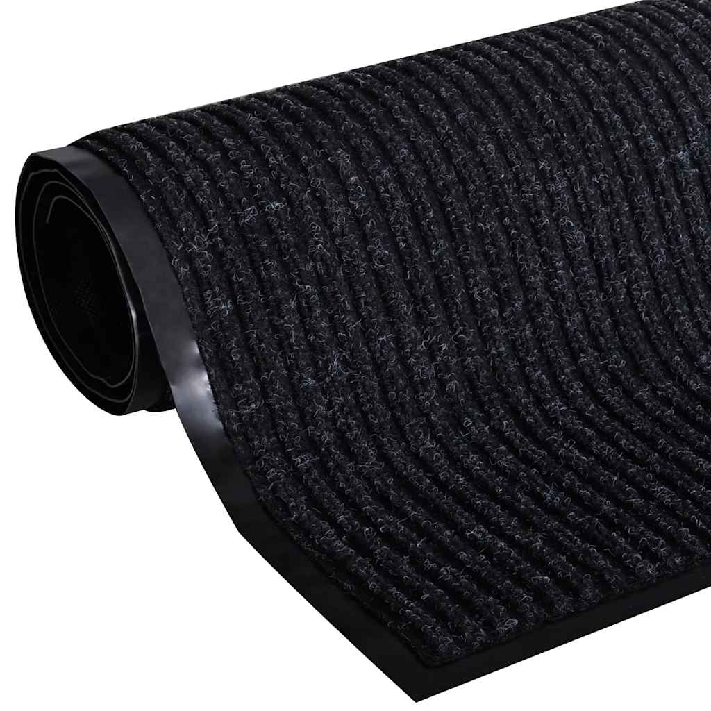 Tapete de porta preto 90 x 150 cm PVC