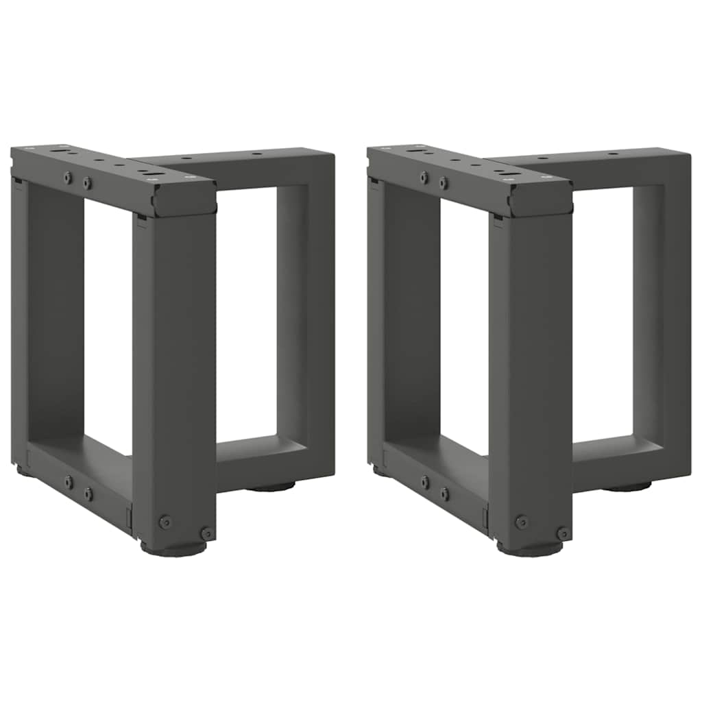 Pés para mesa de centro em forma de t, 2 peças, antracite, 30x25x(30-31) cm, aço