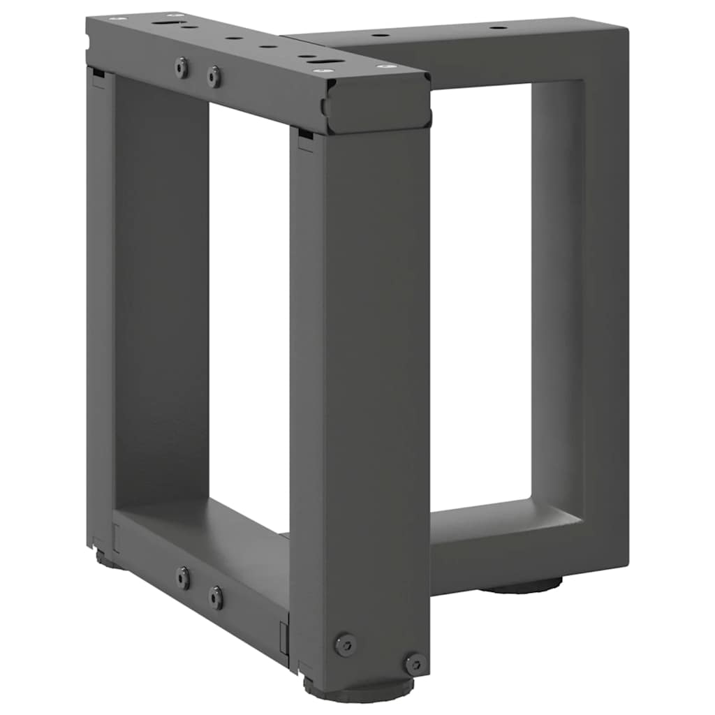 Pés para mesa de centro em forma de t, 2 peças, antracite, 30x25x(30-31) cm, aço