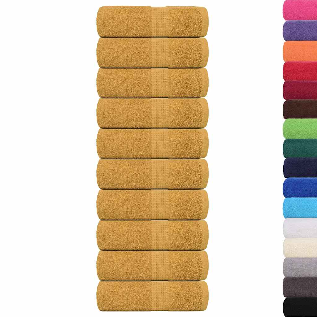 Toalhas de bidé frogn 10 pcs 30x50 cm 360 g/m² ouro