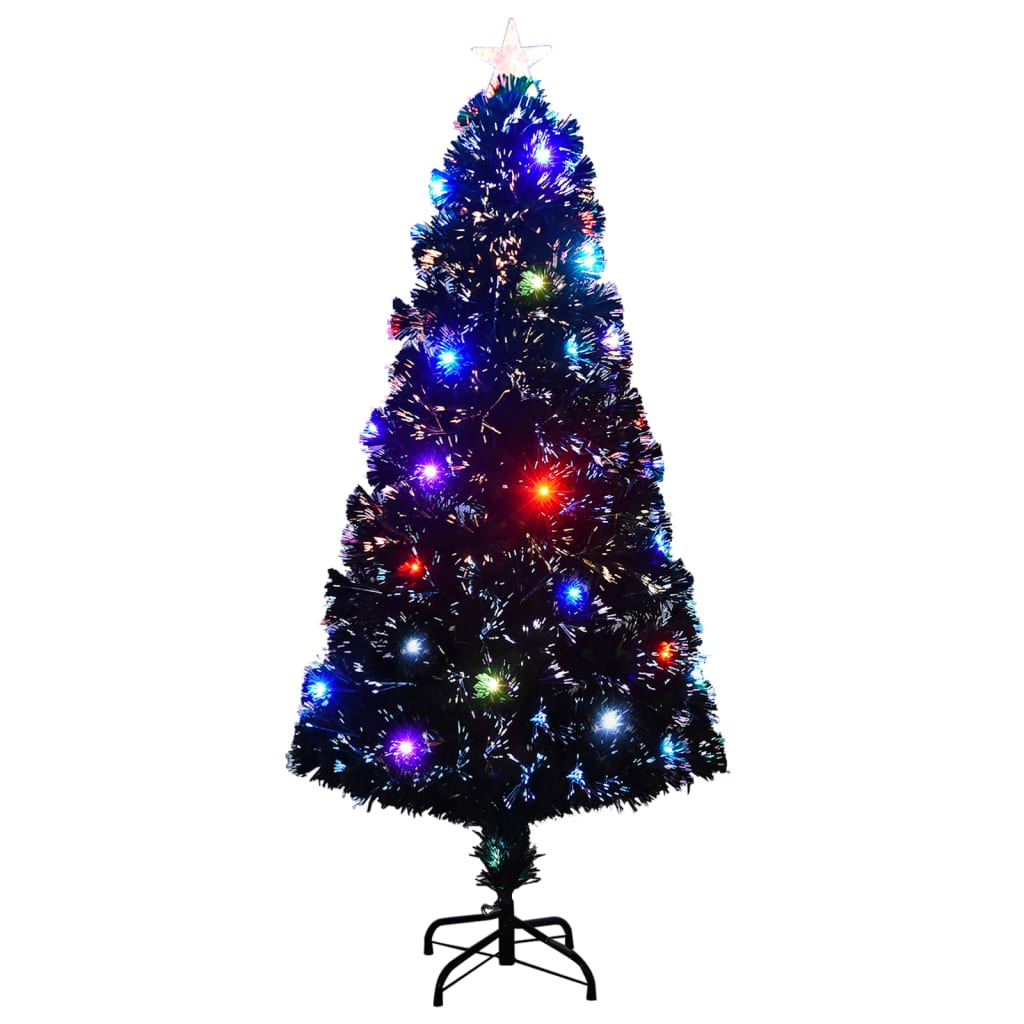 Árvore de natal pré-iluminada c/ suporte e LED 150 cm fibra ótica