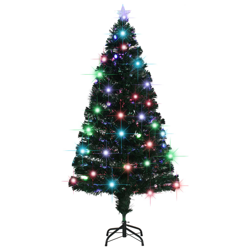 Árvore de natal pré-iluminada c/ suporte e LED 150 cm fibra ótica