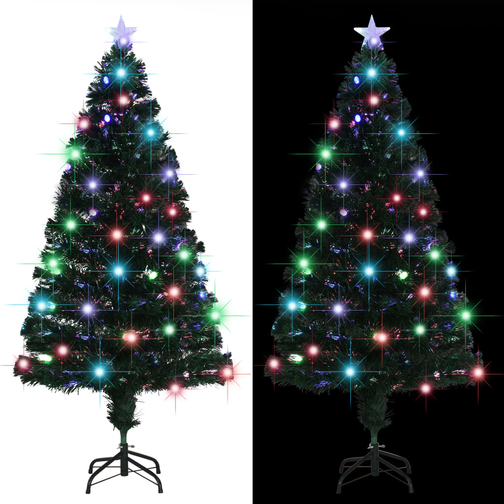 Árvore de natal pré-iluminada c/ suporte e LED 150 cm fibra ótica
