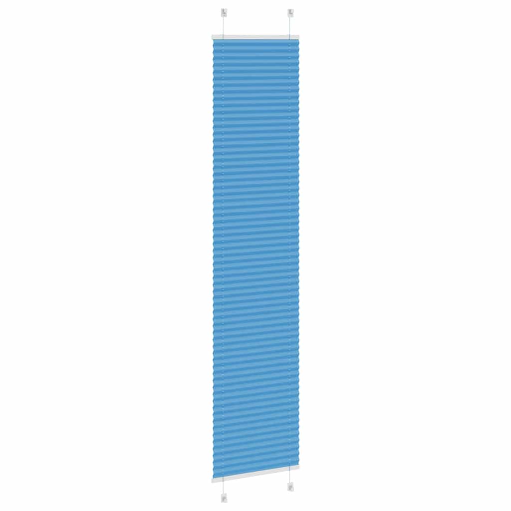 Plissado cego azul 45x200 cm largura tecido 44,4 cm poliéster
