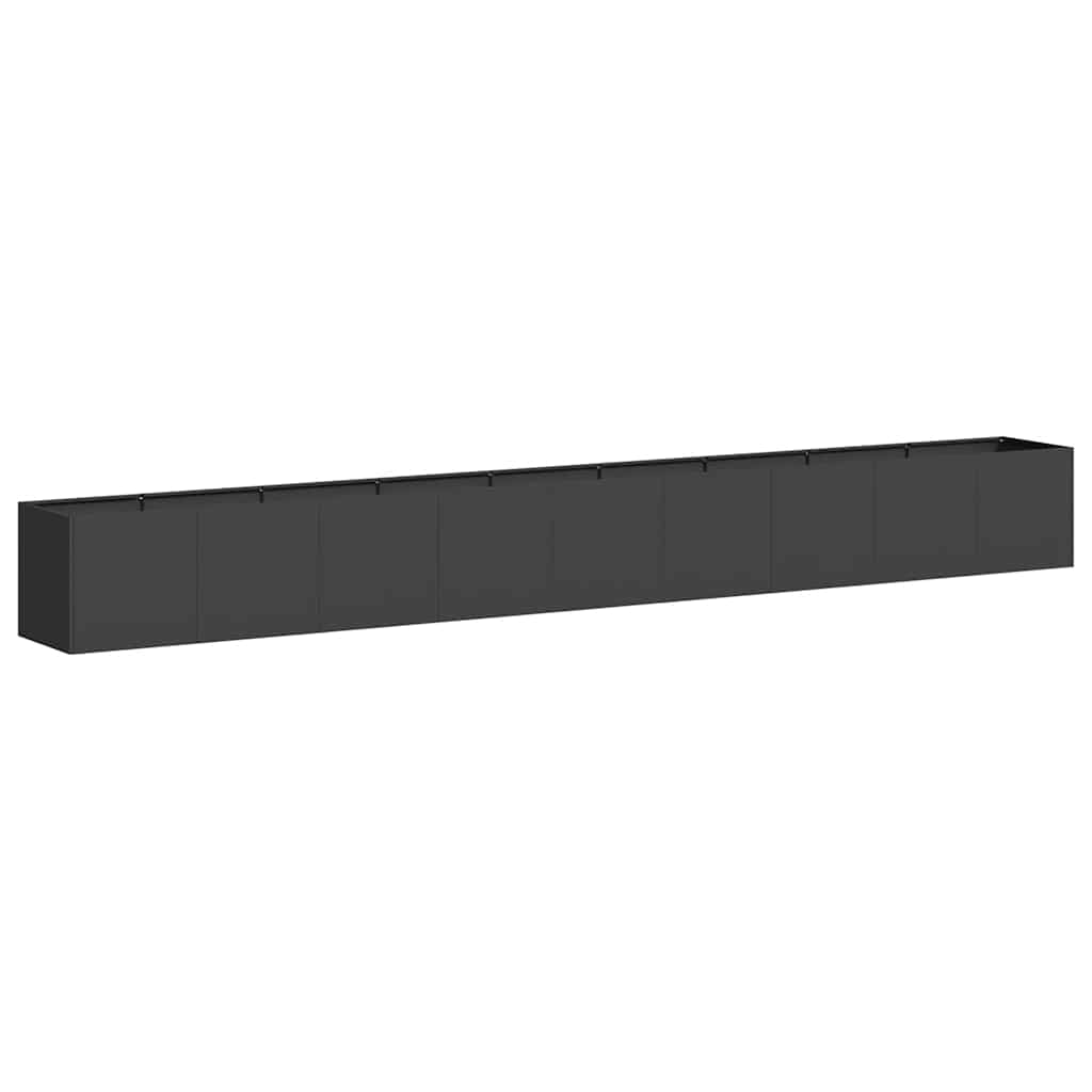 Vaso floreira 360x40x40 cm aço laminado a frio preto