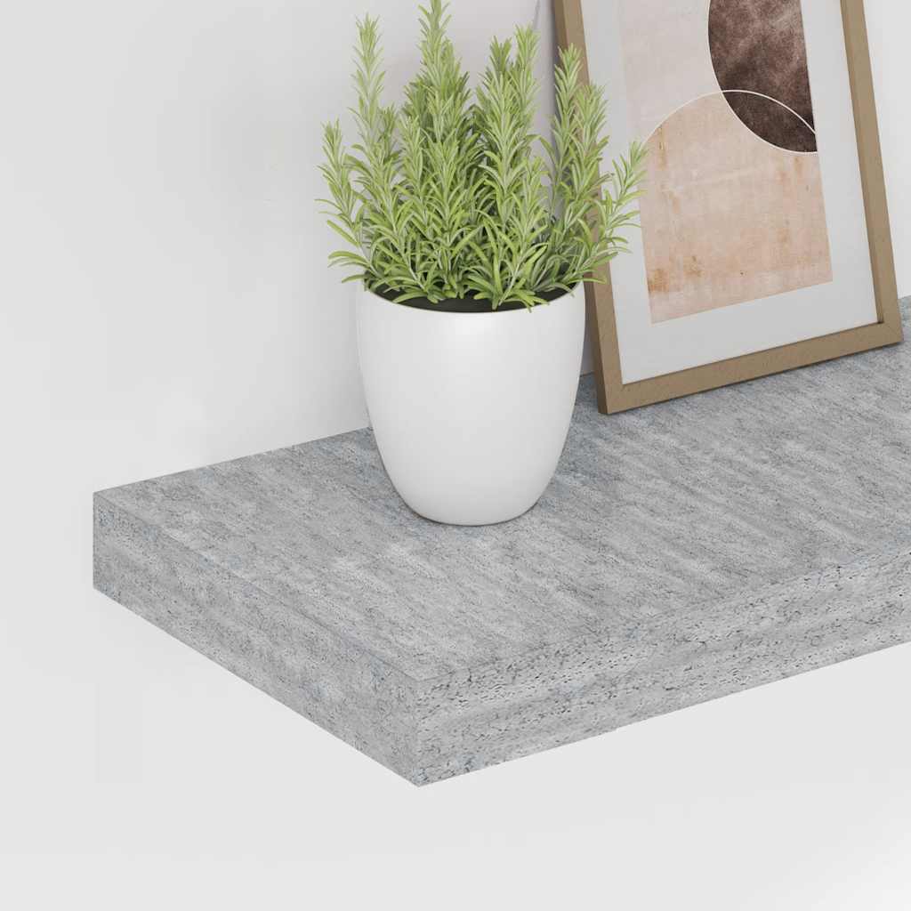 Prateleiras de parede 2 pcs 90x23,5x3,8cm MDF cinzento-cimento
