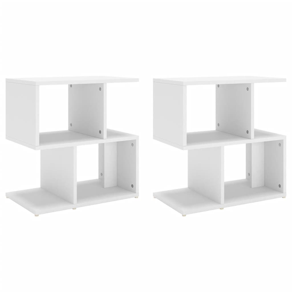 Mesas de cabeceira 2 pcs 50x30x51,5 cm derivados madeira branco