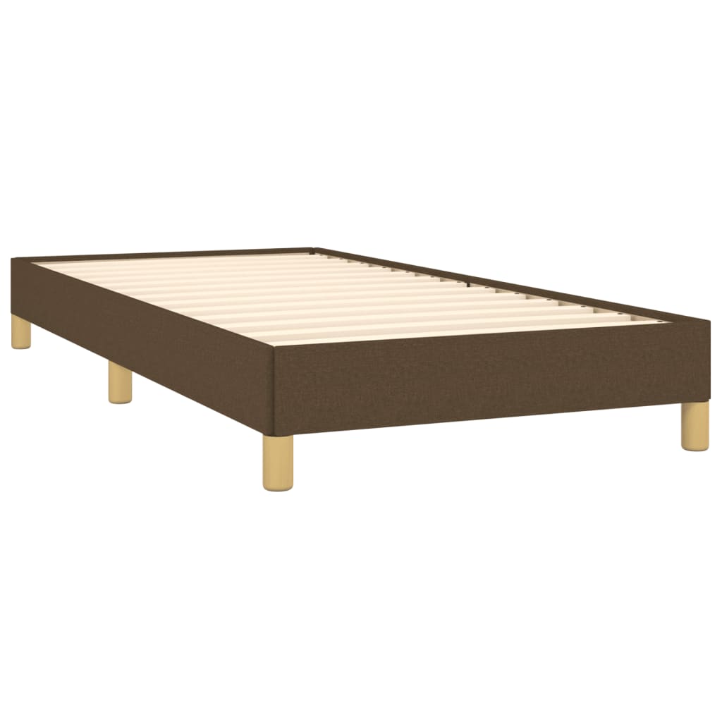 Estrutura de cama sem colchão 90x190 cm tecido castanho-escuro