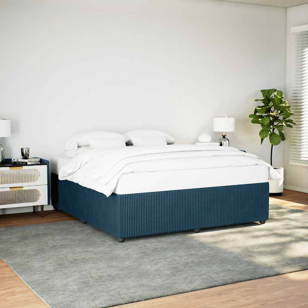 Estrutura de cama 200x200 cm veludo azul