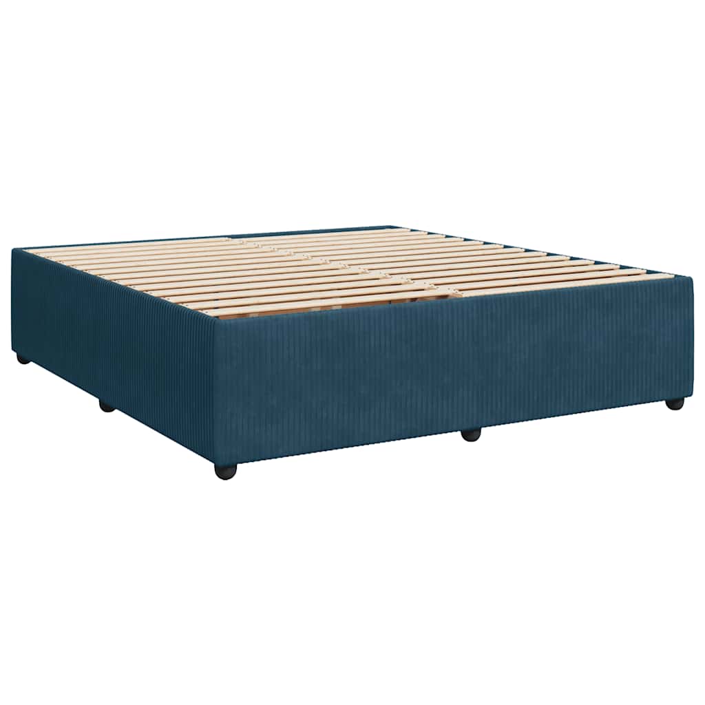 Estrutura de cama 200x200 cm veludo azul