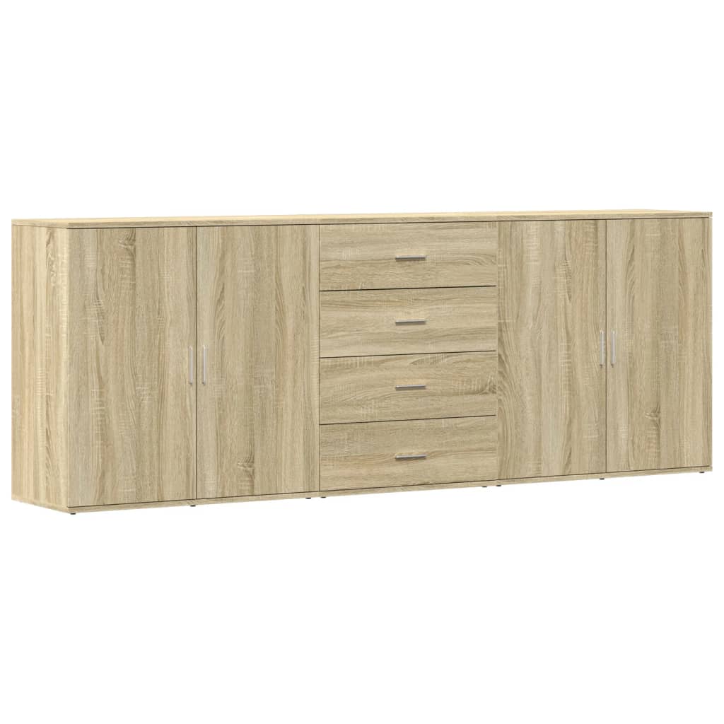 Aparadores 3 pcs derivados de madeira cor carvalho sonoma
