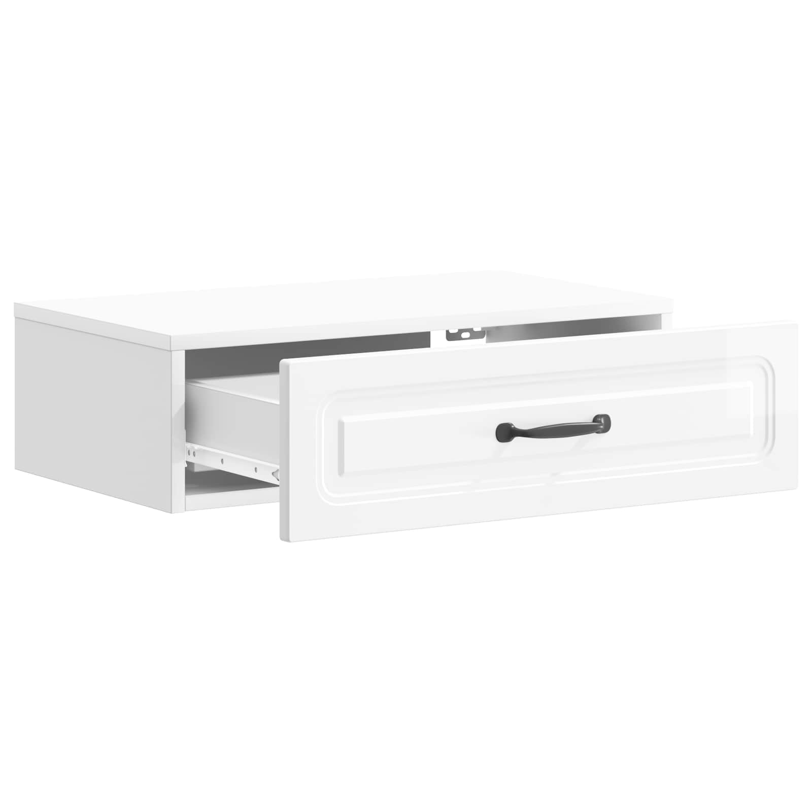 Mesa lateral de parede branco brilhante 59 x 34,5 x 17 cm