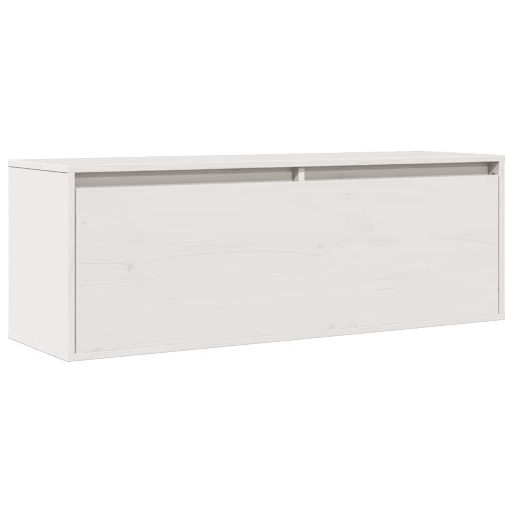Armário de parede 100x30x35 cm madeira de pinho maciça branco