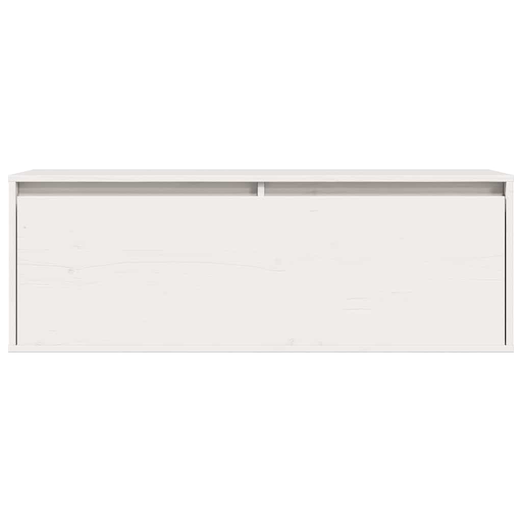 Armário de parede 100x30x35 cm madeira de pinho maciça branco