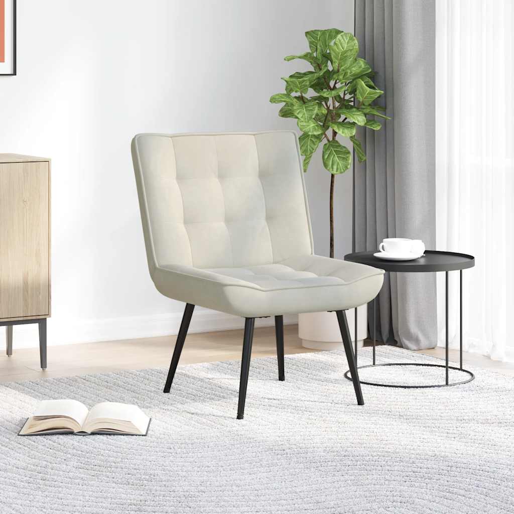 Cadeira de relaxamento creme 64x74x84 cm veludo