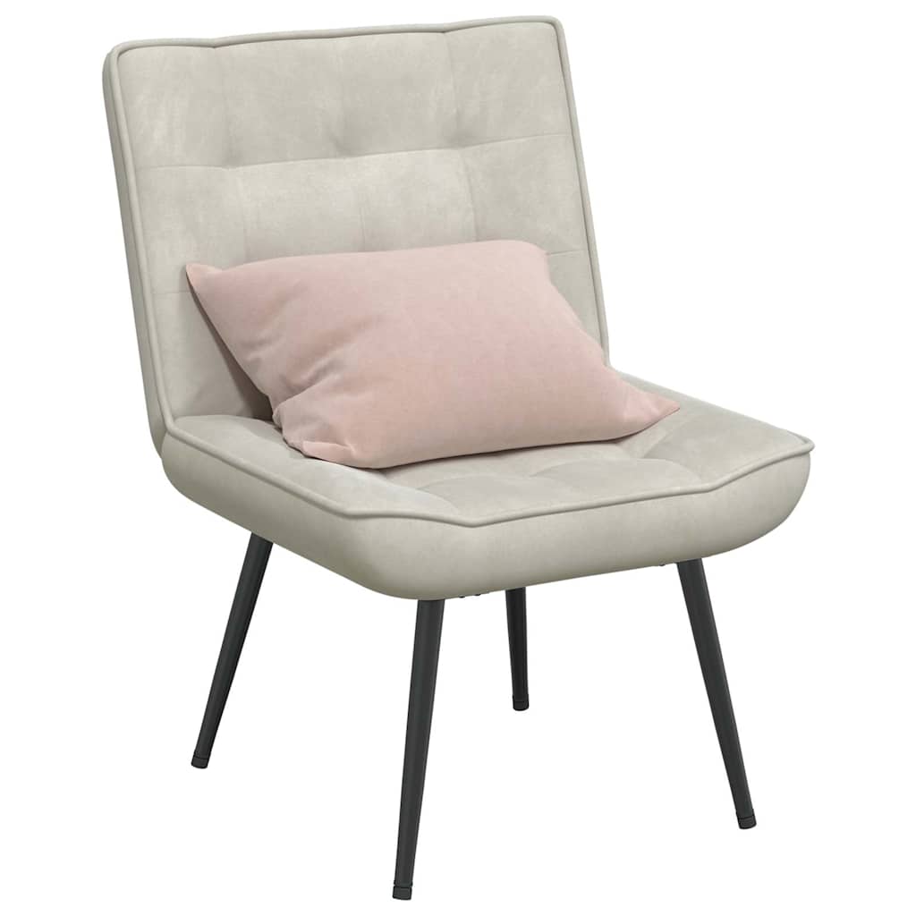 Cadeira de relaxamento creme 64x74x84 cm veludo