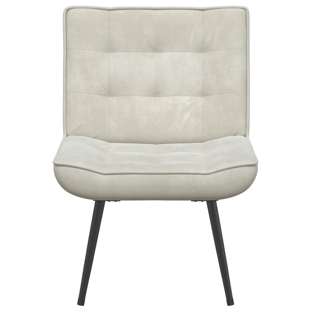 Cadeira de relaxamento creme 64x74x84 cm veludo