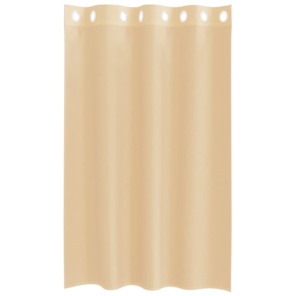 Cortinas de voile com ilhós 2 pcs areia