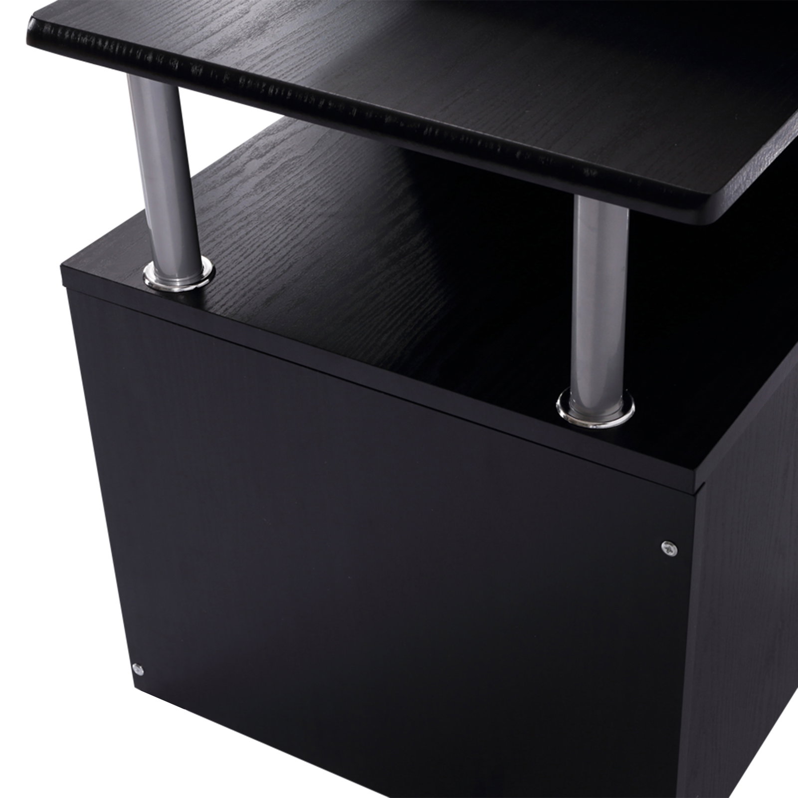 Secretária para escritório de madeira MDF 152x60x88 cm preto