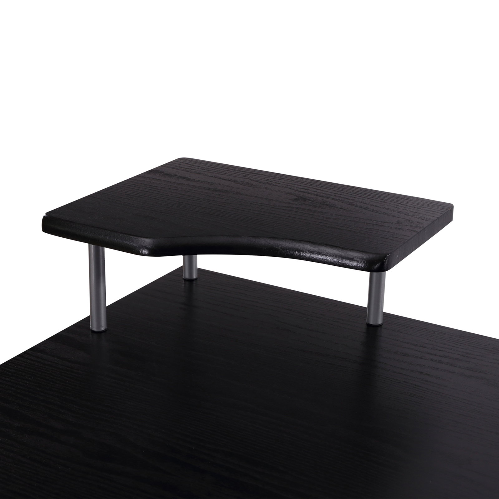 Secretária para escritório de madeira MDF 152x60x88 cm preto