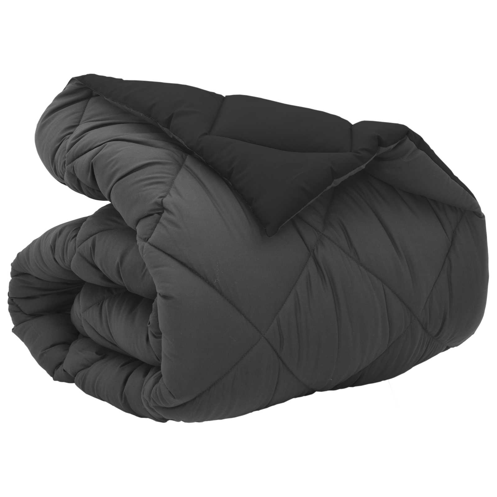 Edredom de inverno 155 x 220 cm 450 gsm preto e anthracite