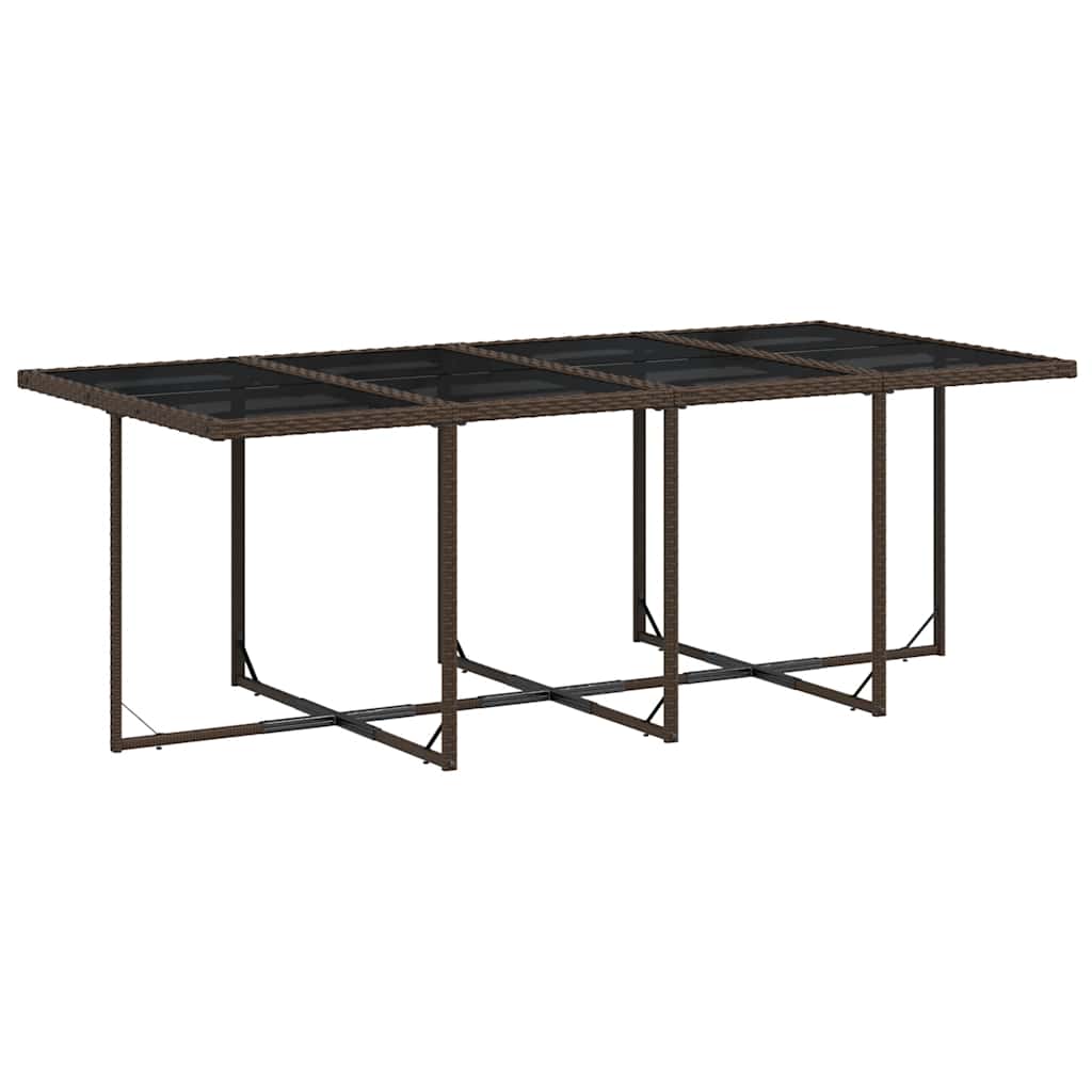 9 Pcs conjunto jantar p/ jardim c/ almofadões vime PE castanho