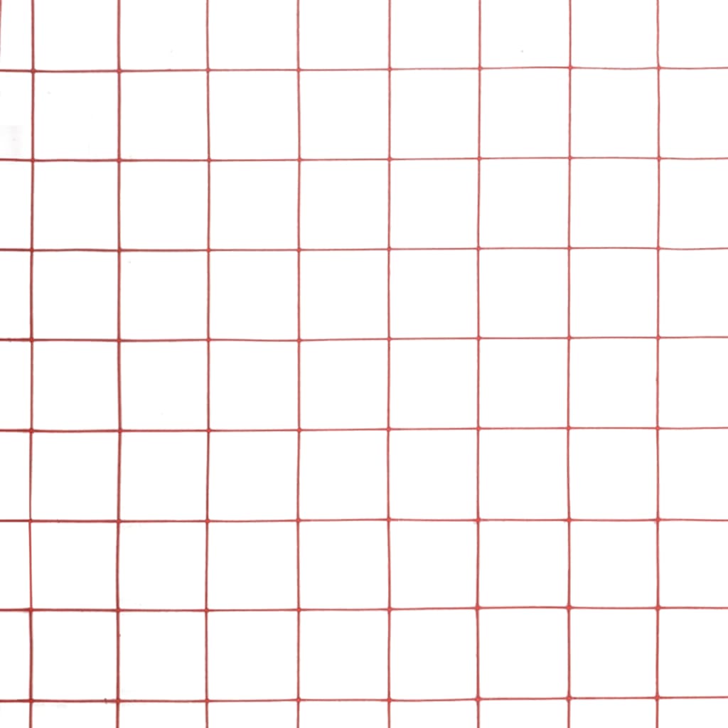 Cerca arame galinheiro 25x0,5m aço c/ revestimento PVC vermelho