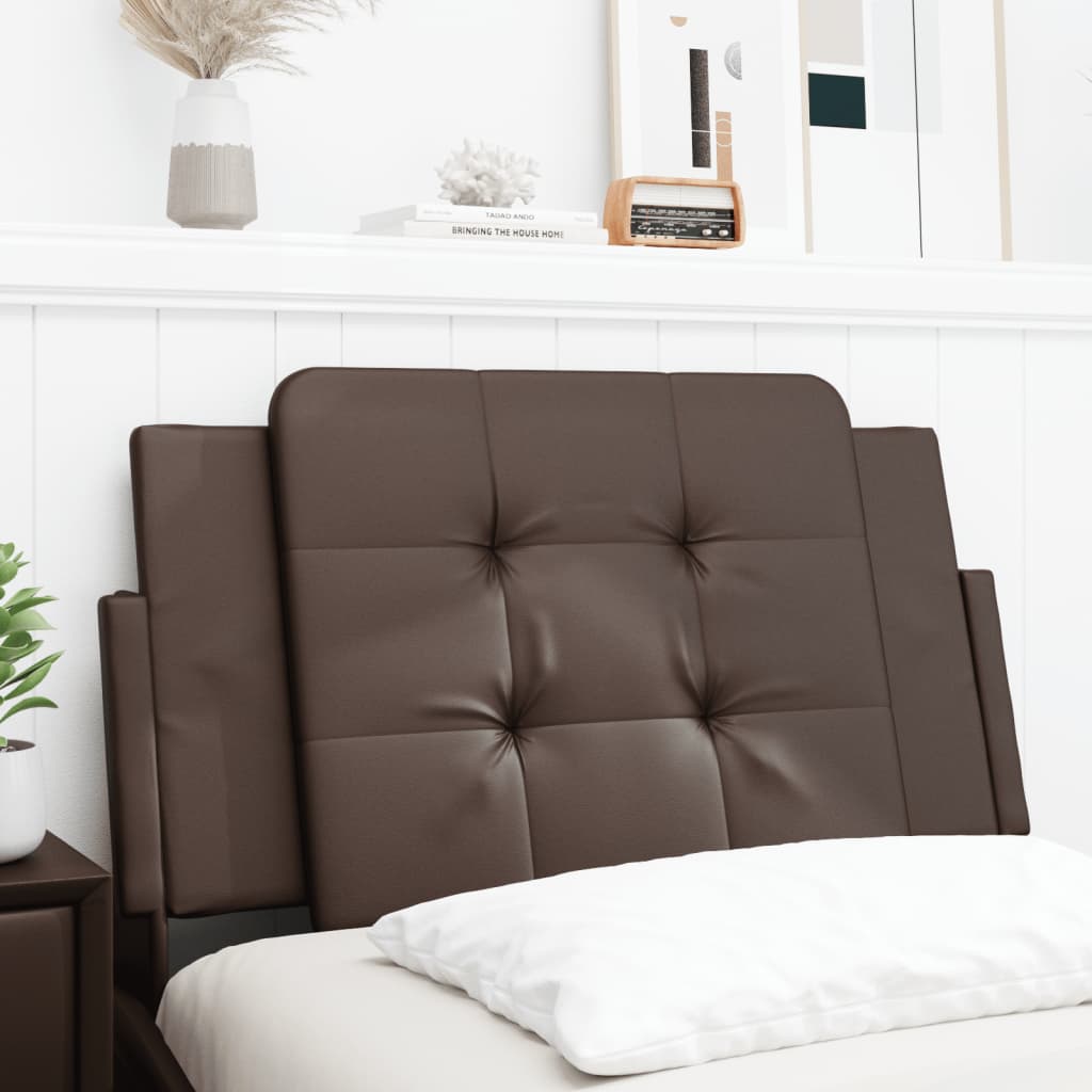 Almofadão de cabeceira zadar 90 cm couro artificial castanho