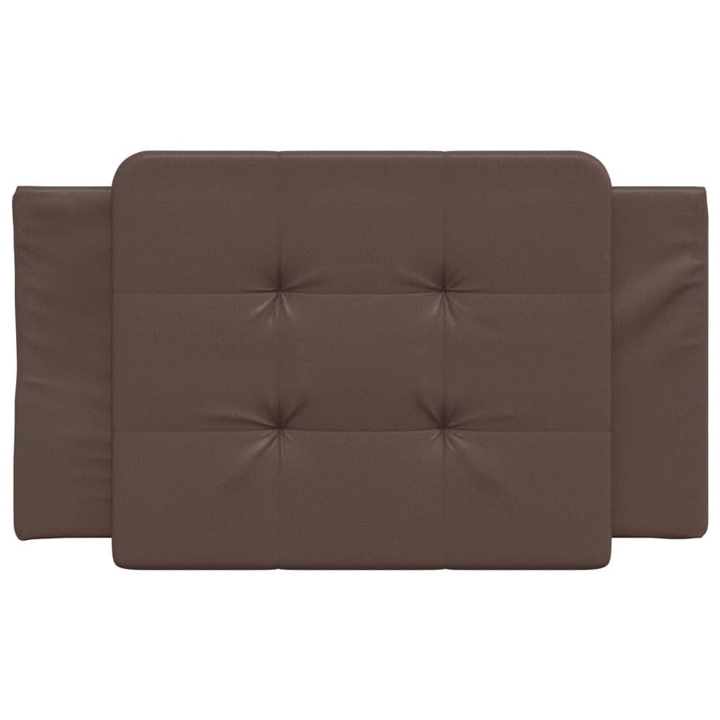 Almofadão de cabeceira zadar 90 cm couro artificial castanho