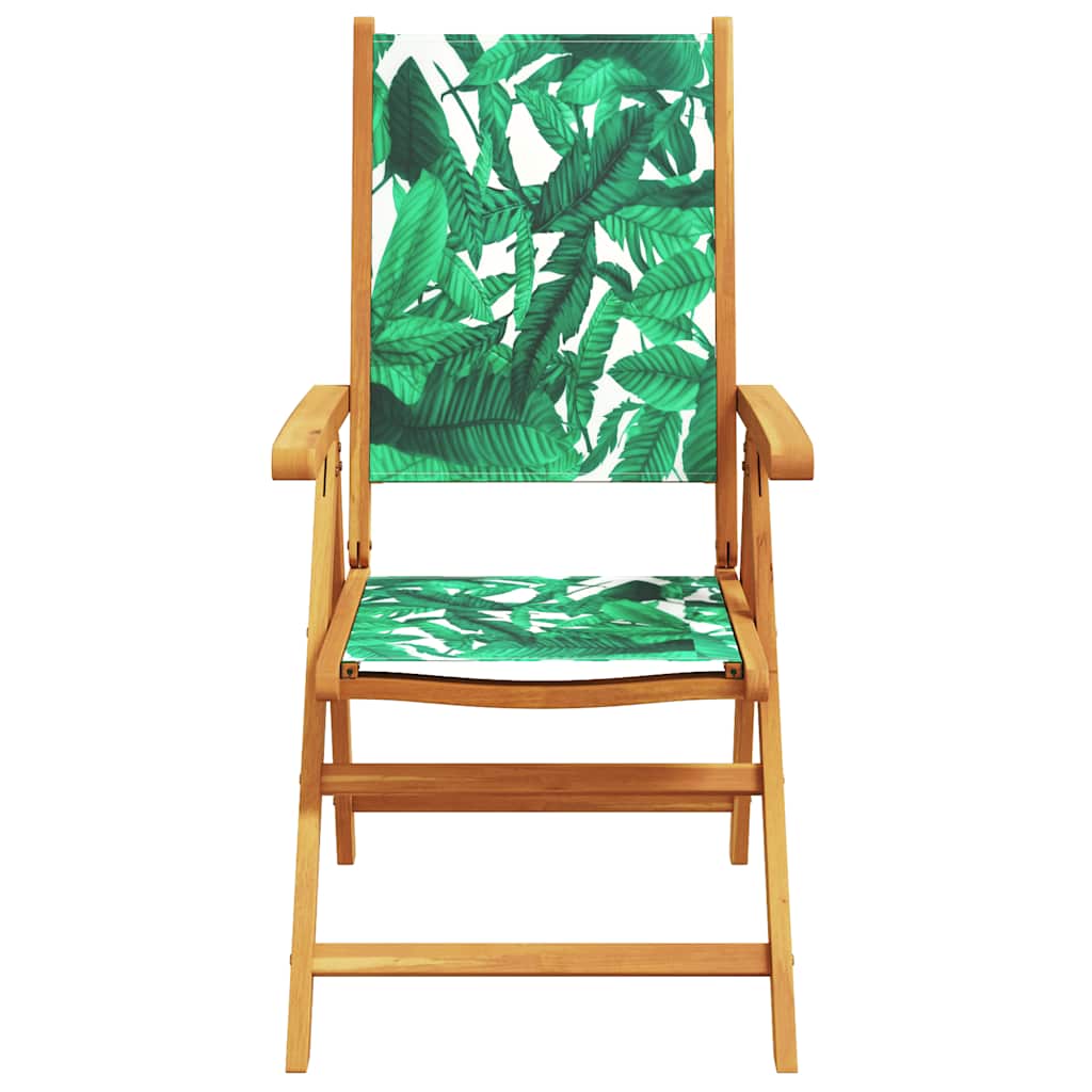 Cadeiras jardim reclin. 6 pcs tecido/madeira maciça verde