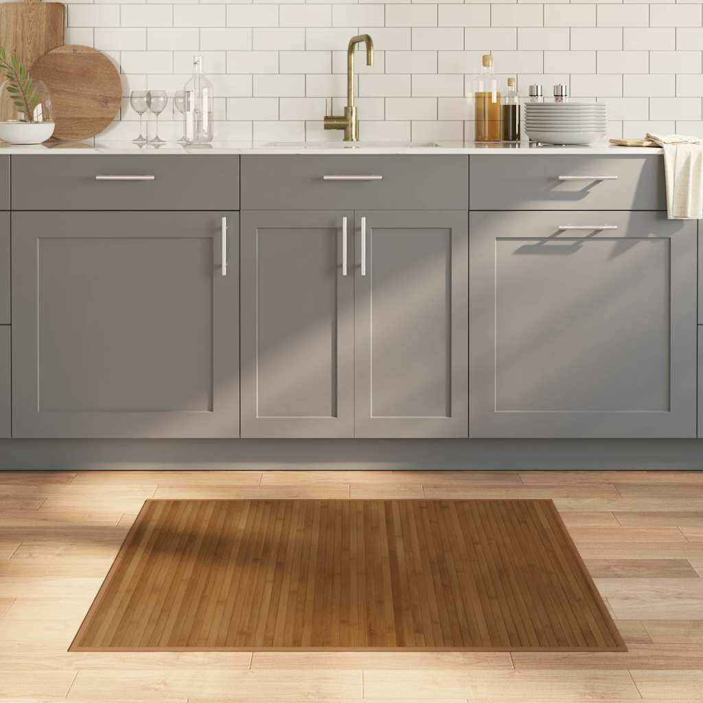 Tapete retangular 80x100 cm bambu castanho