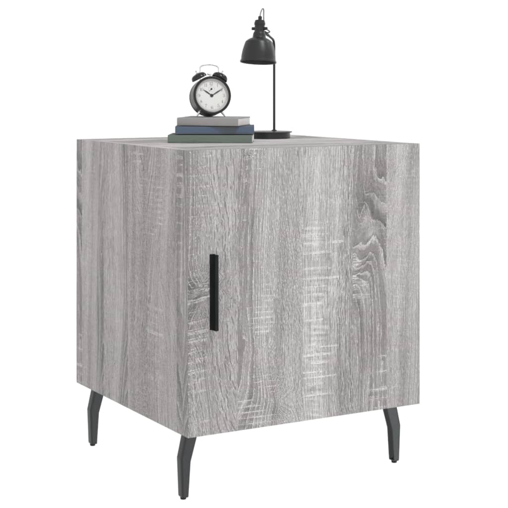 Mesa cabeceira 2pcs 40x40x50 cm madeira processada cinza sonoma
