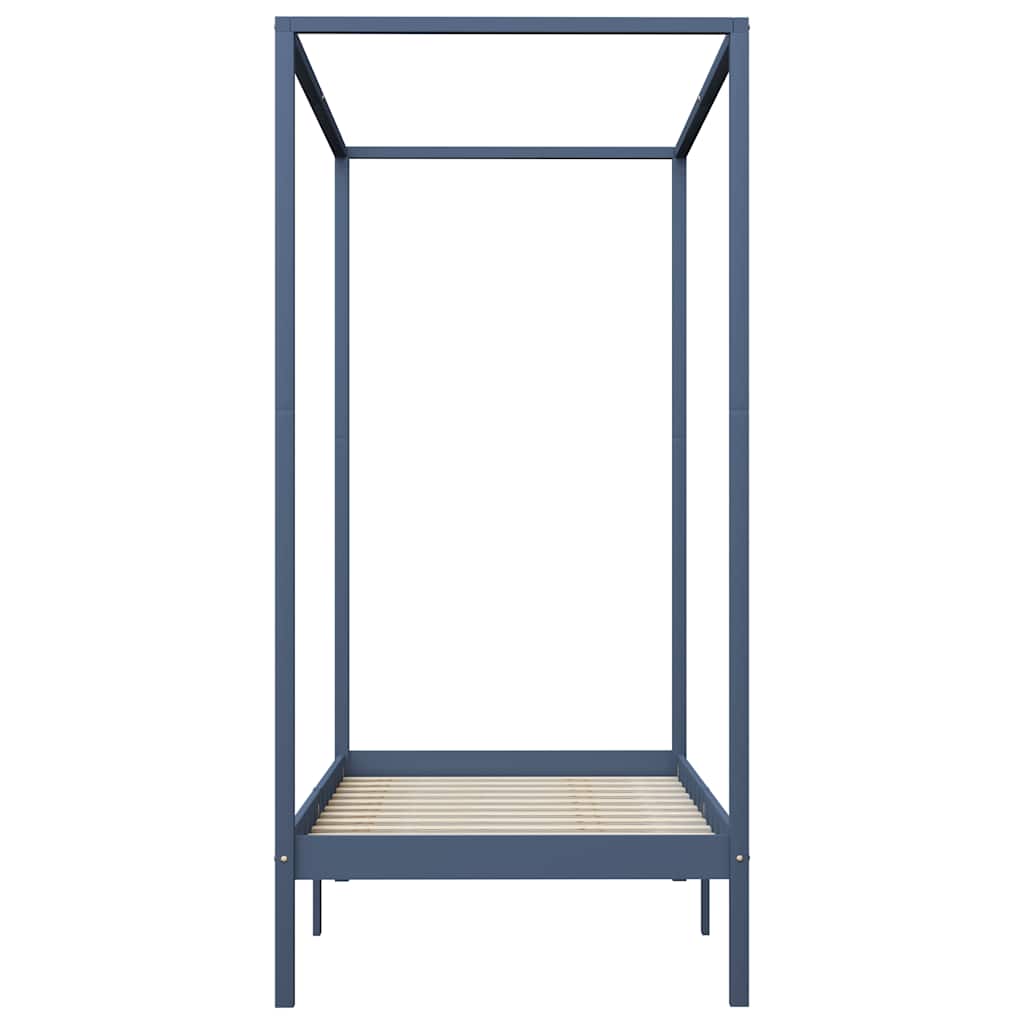 Estrutura de cama com toldo 90x200 cm pinho maciço cinzento