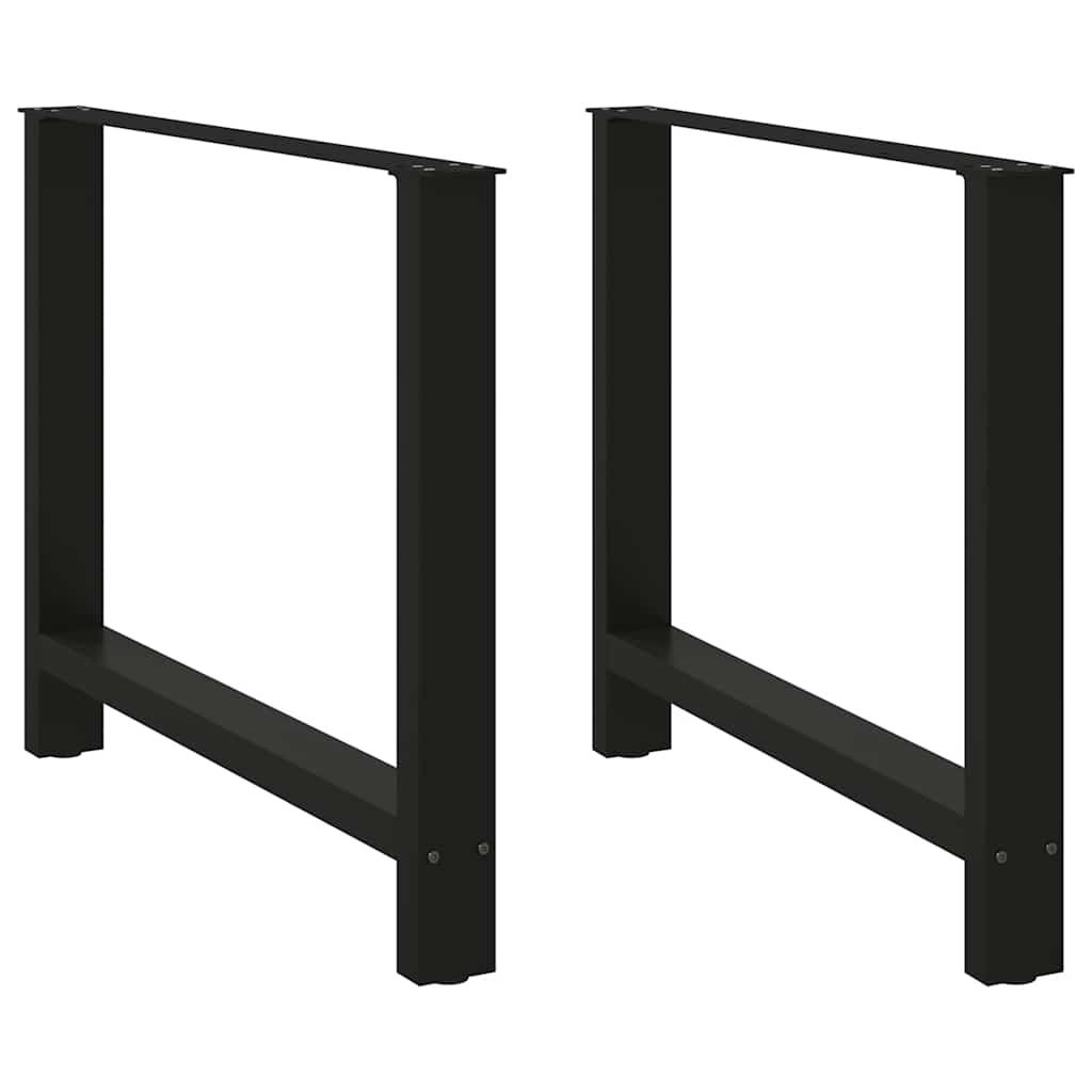 Pés para mesa de jantar , pretos, 2 peças, 100x (72-73) cm, aço