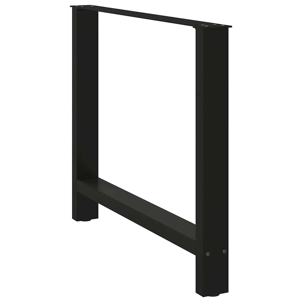 Pés para mesa de jantar , pretos, 2 peças, 100x (72-73) cm, aço