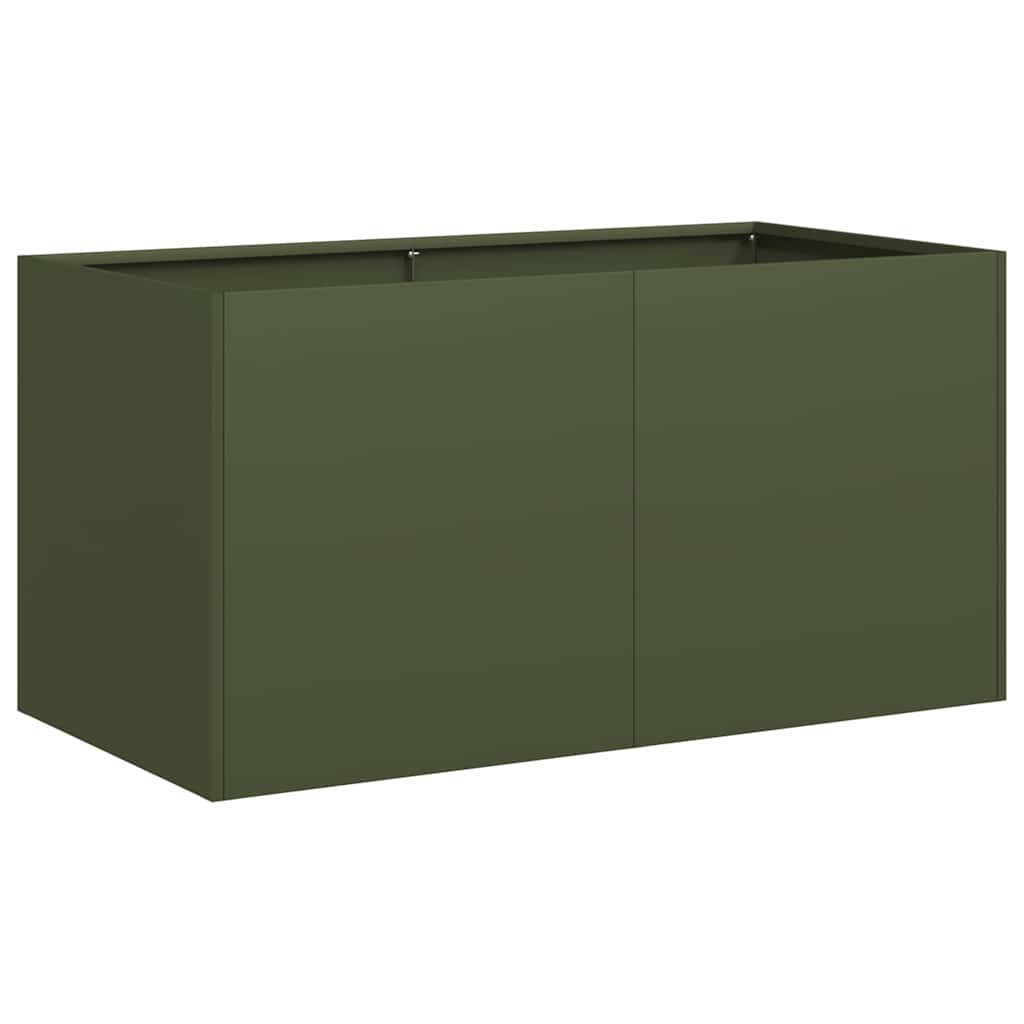 Vaso floreira 80x40x40 cm aço laminado a frio verde