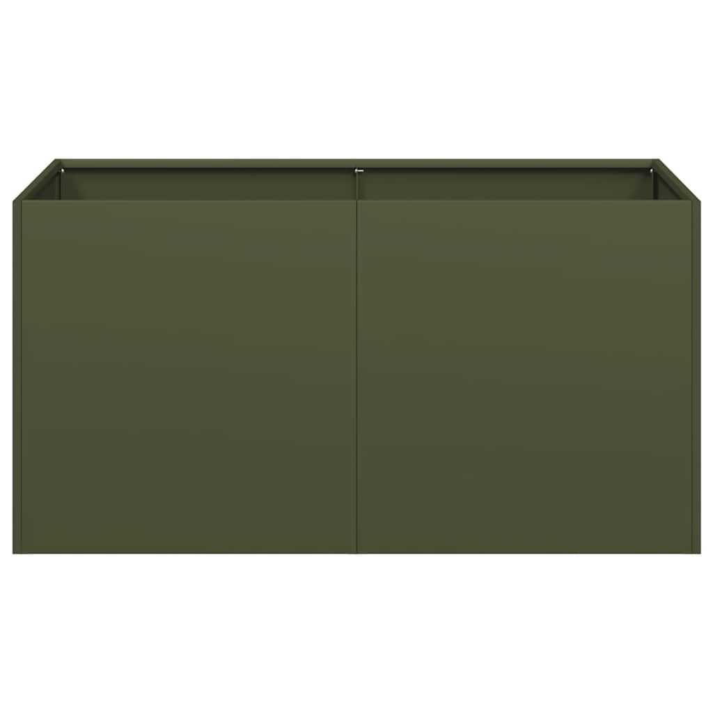 Vaso floreira 80x40x40 cm aço laminado a frio verde