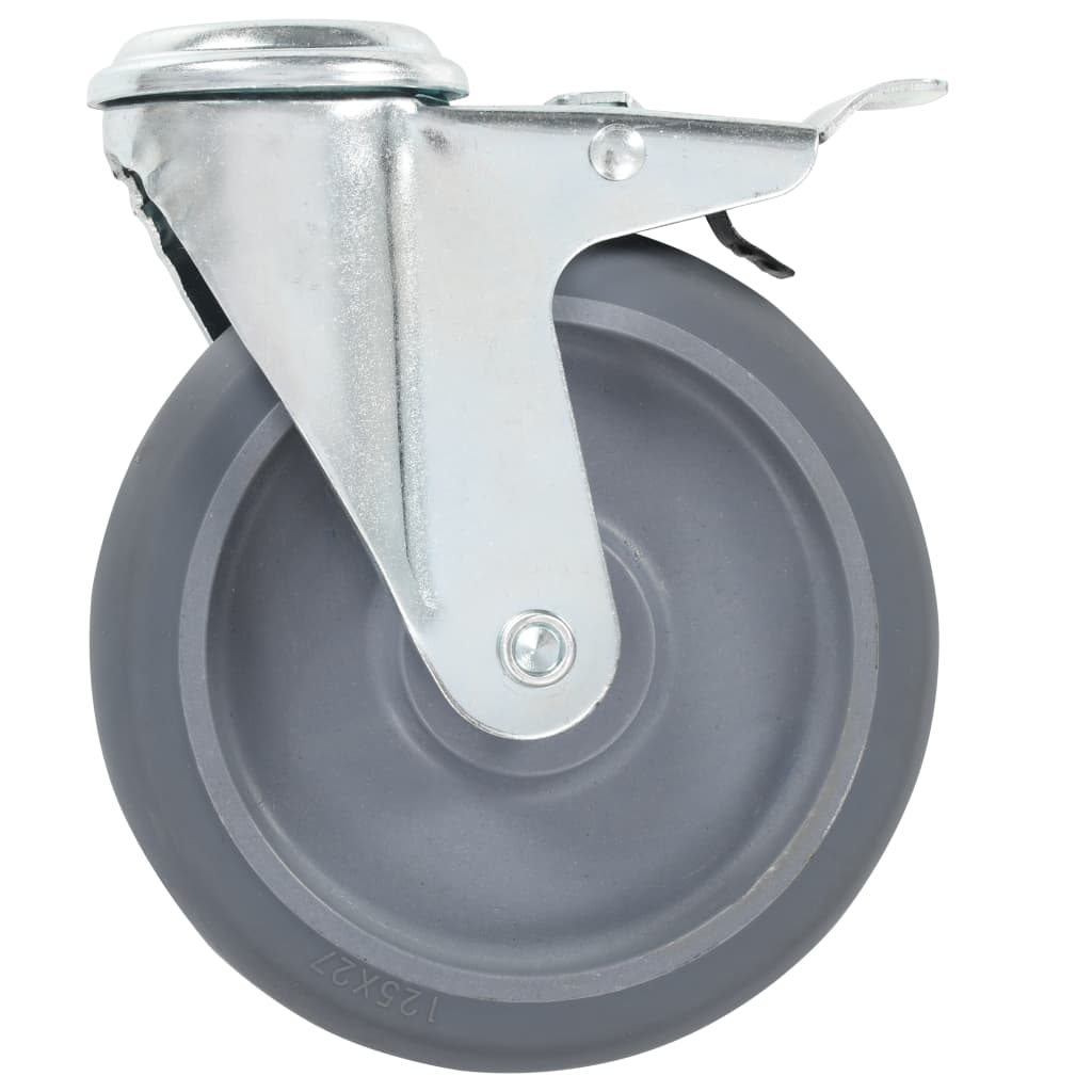32 Pcs rodas giratórias com orifício para parafuso 125 mm