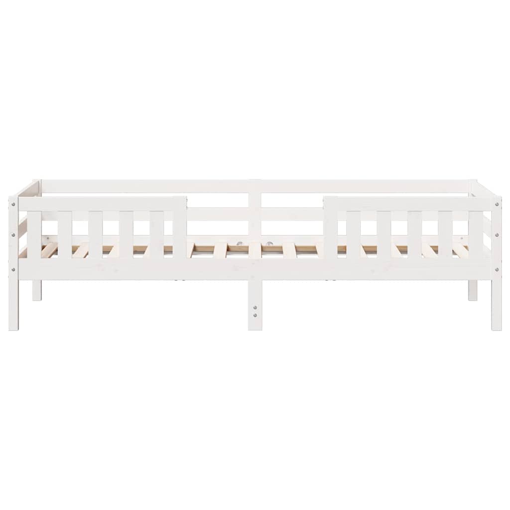 Cama sem colchão 90x200 cm madeira de pinho maciça branco