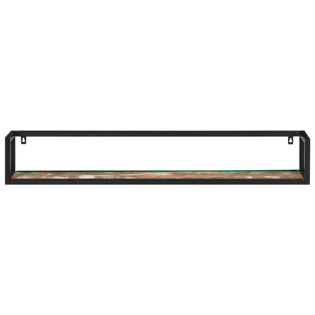 Prateleiras parede 2 pcs 110x17x17 cm madeira recuperada/ferro