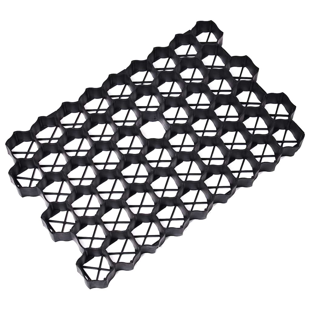 Grelhas para relvado 16 pcs 60x40x3 cm plástico preto