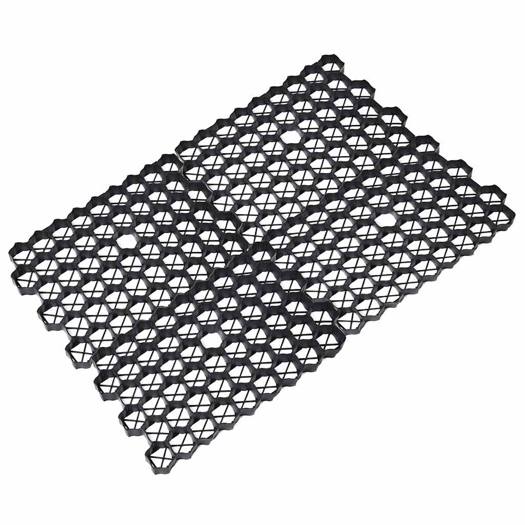 Grelhas para relvado 16 pcs 60x40x3 cm plástico preto
