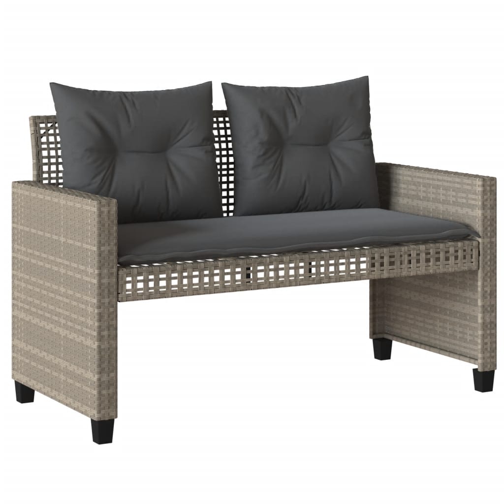 4 Pcs conj. sofás jardim c/ almofadões vime PE/vidro