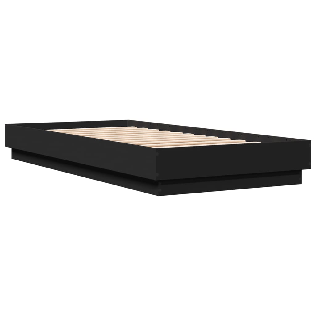Estrutura de cama 100x200 cm derivados de madeira preto